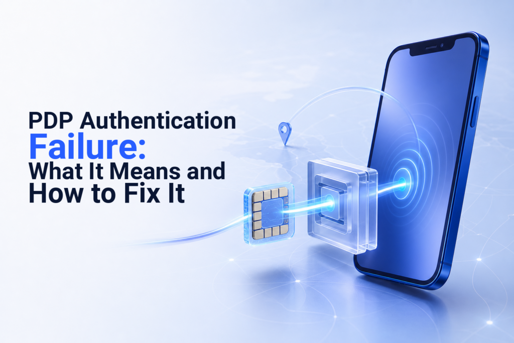 Travel eSIM connection being restored on an iPhone