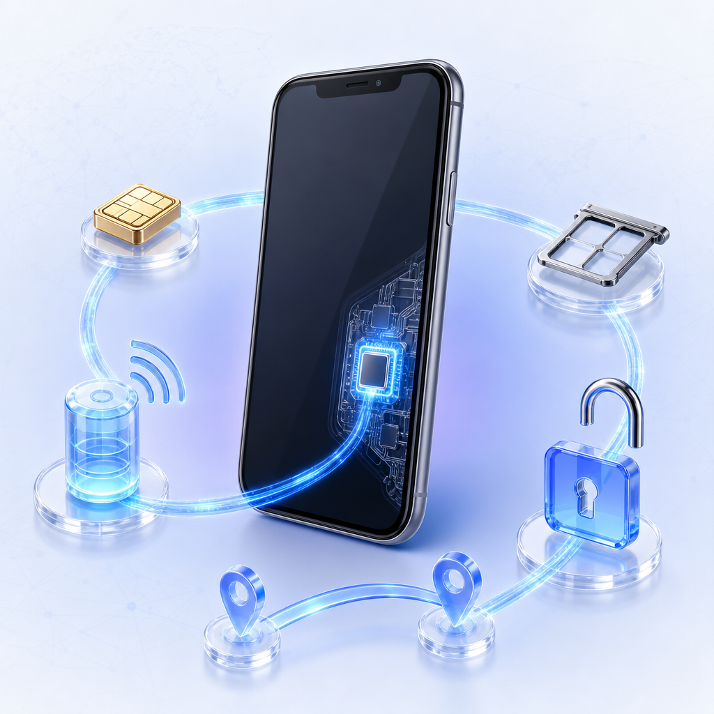 Unlocked iPhone 11 with eSIM readiness checkpoints before an international trip
